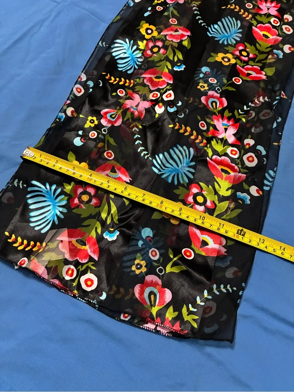 Black multi color scarf